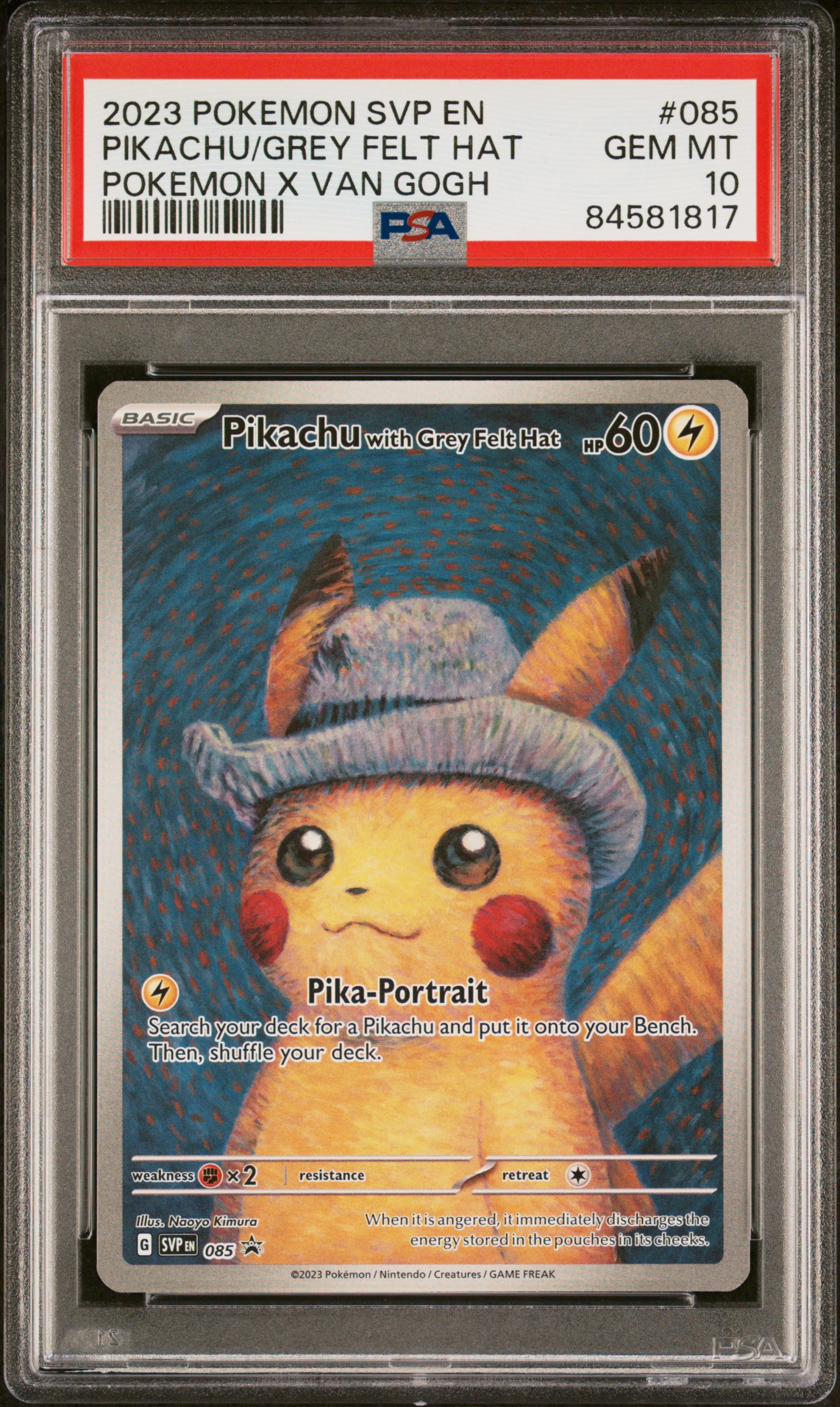 Pikachu With Grey Felt Hat - Pokemon X Van Gogh #085